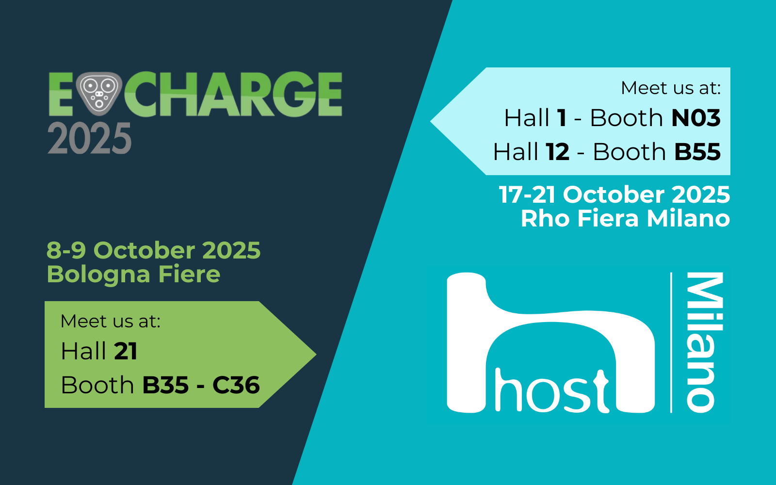 Omega a E-Charge di Bologna e Host di Milano